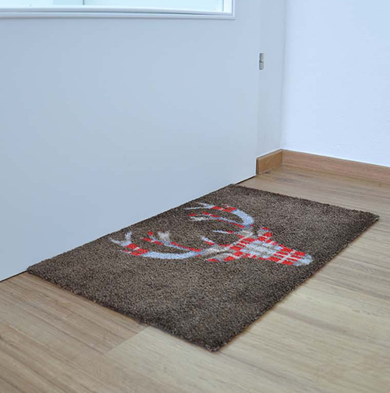 Brayden Studio Fußmatte Miyamoto Karo Hirsch | Wayfair.de